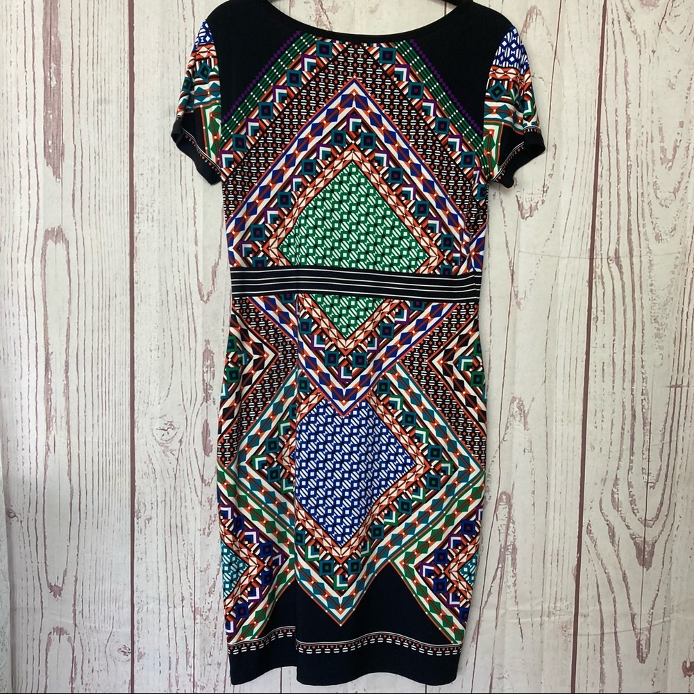 Calvin Klein Geometric Stretch Bodycon Dress - Picture 5 of 8